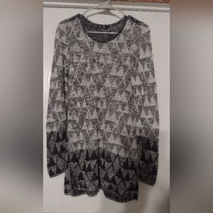 Nic +Zoe Sweater Women's Size M Black & Gray.